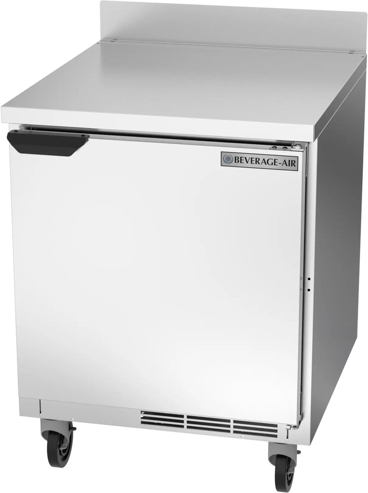 Beverage Air 27" Single Solid Door Worktop Refrigerator w/ 4" Backsplash