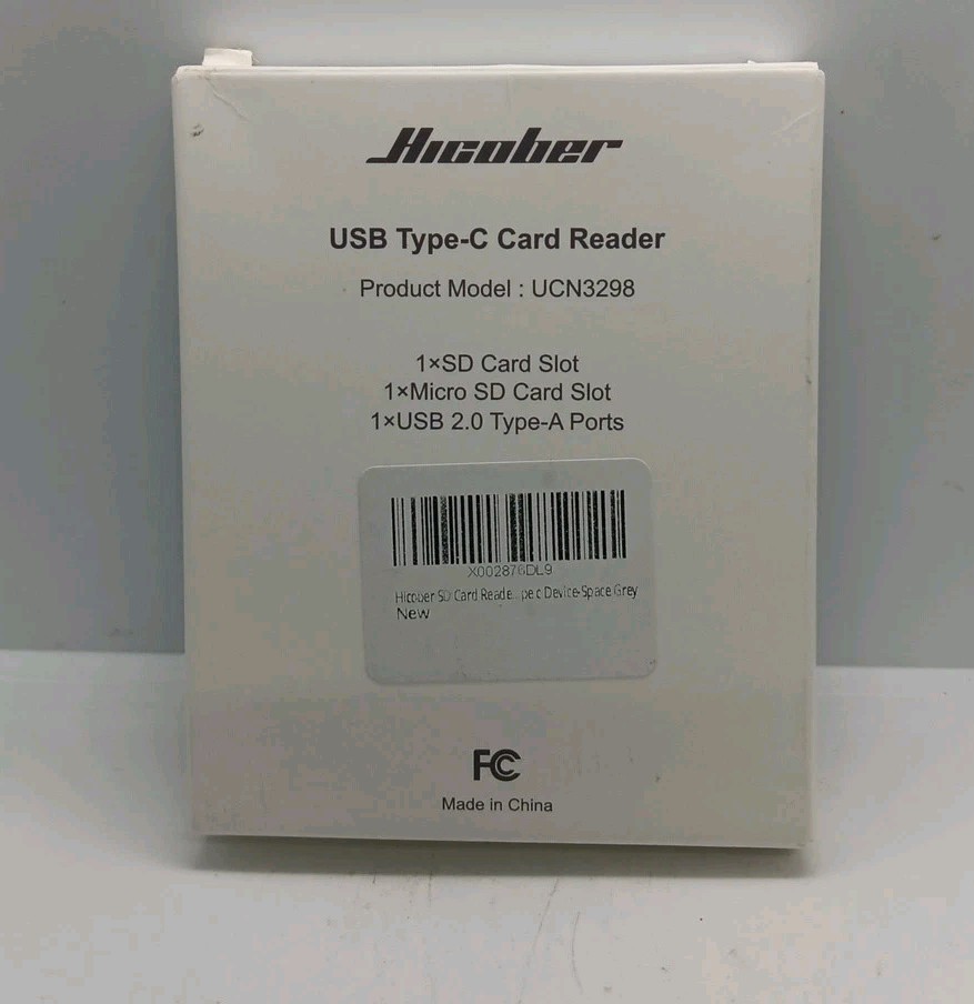 Hicober USB C to SD, Micro SD Memory Card Reader, Type C Space Grey
