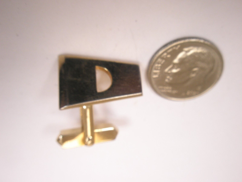 D Monogram Initials SWANK SINGLE Vintage Cuff Link replace lost/broken zi54