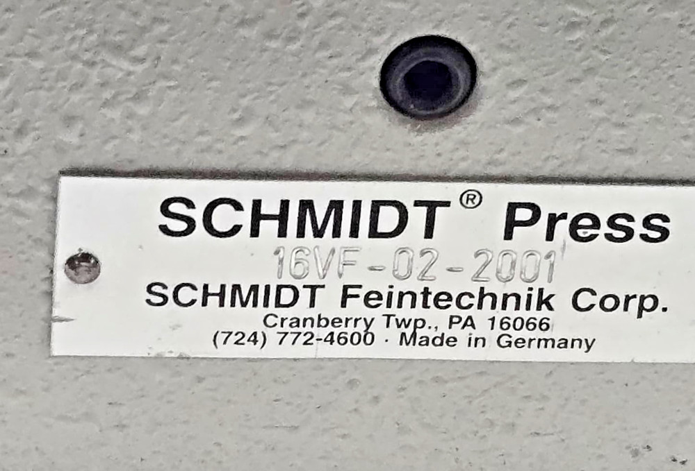 Schmidt Manual Press 16VF-02-2001