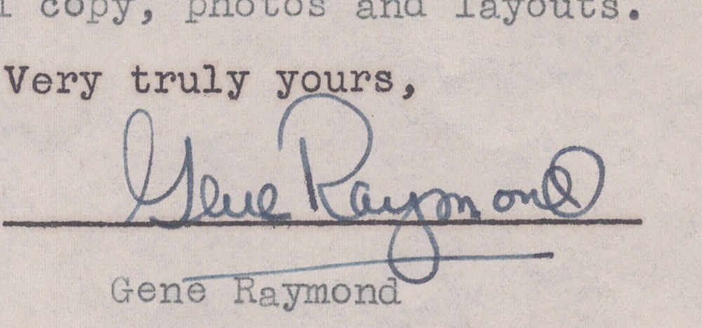 GENE RAYMOND - DOCUMENT DOUBLE SIGNED 07/26/1946