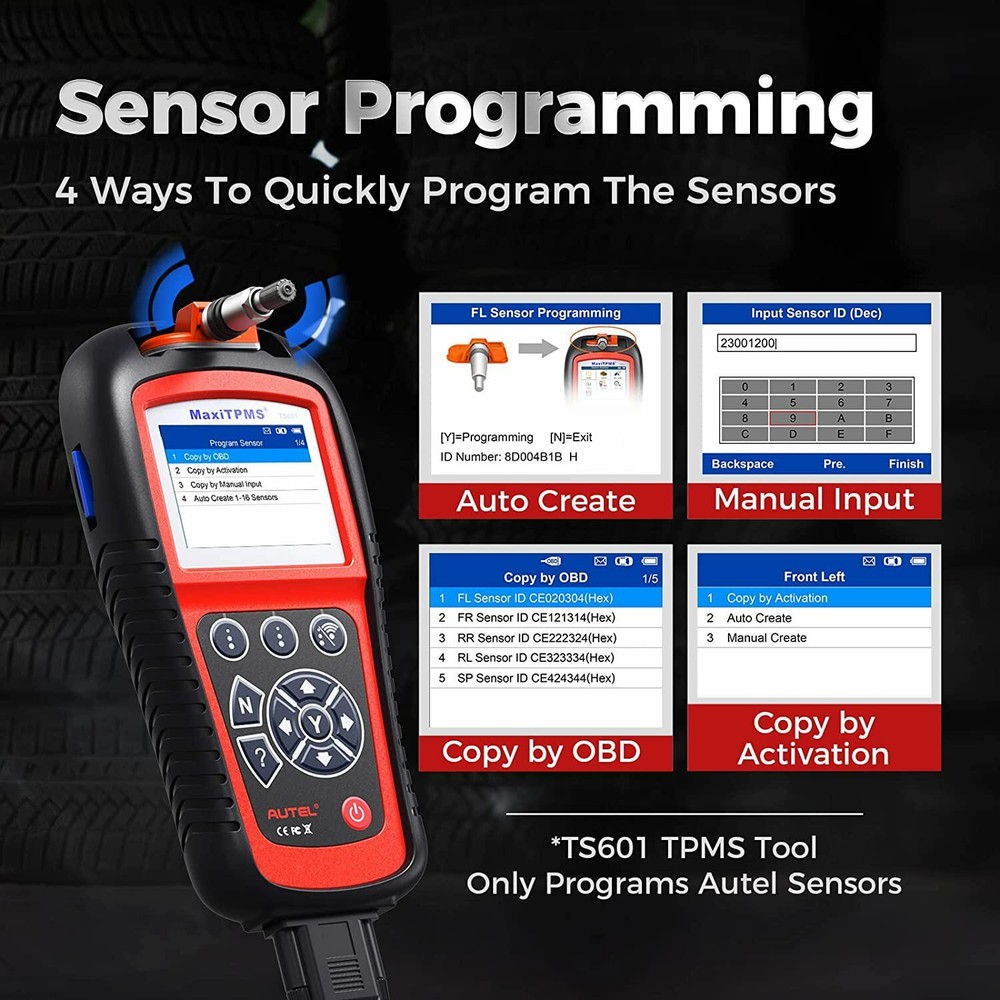 Autel MaxiTPMS TS601 OBD2 OBDII Scanner TPMS Tire Sensor Diagnostic Reset Tool