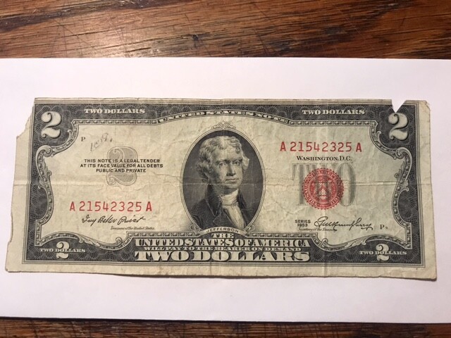 3-Two Dollar Notes Heavy Circulated #1283