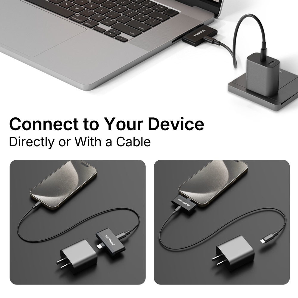 Micro SD Card Reader for USB C iPhone Android, Auto Photo Backup While Charging