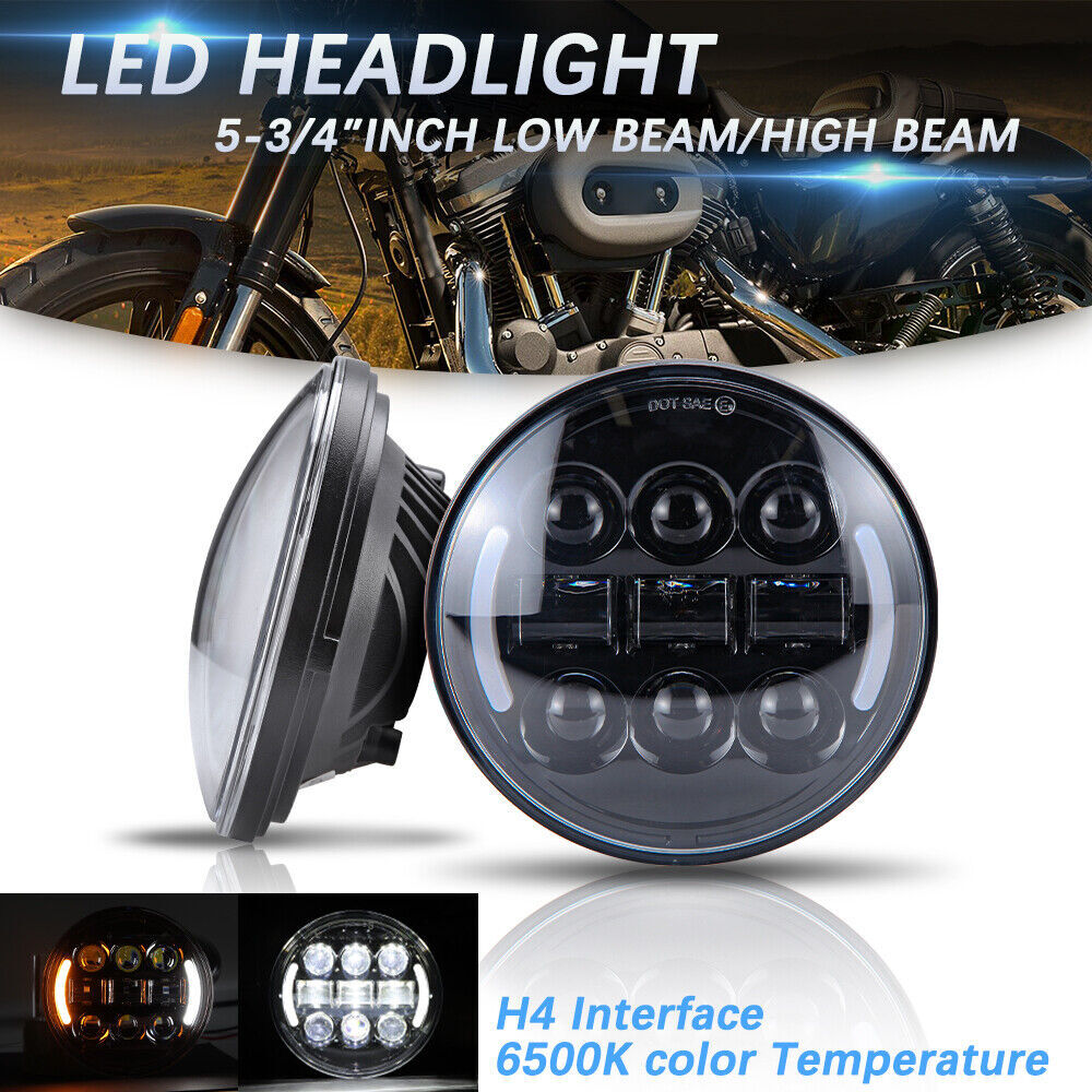 For Harley Softail Deuce 2000-2007 5-3/4"LED Headlight Hi Low Beam Projector