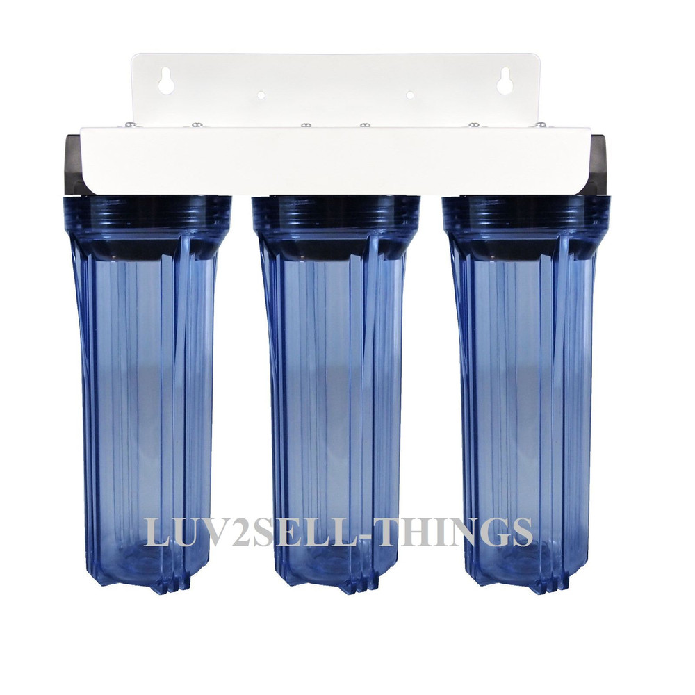 Water Filter Whol House 2.5in x 10in Filtration System 3/4in Inlet Iron, Sulfur