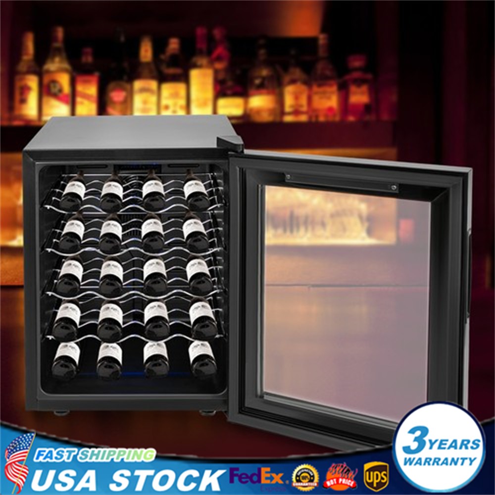 20 Bottle Wine Fridge Beverage Wine Chiller Wine Cooler Freestanding Rectangular