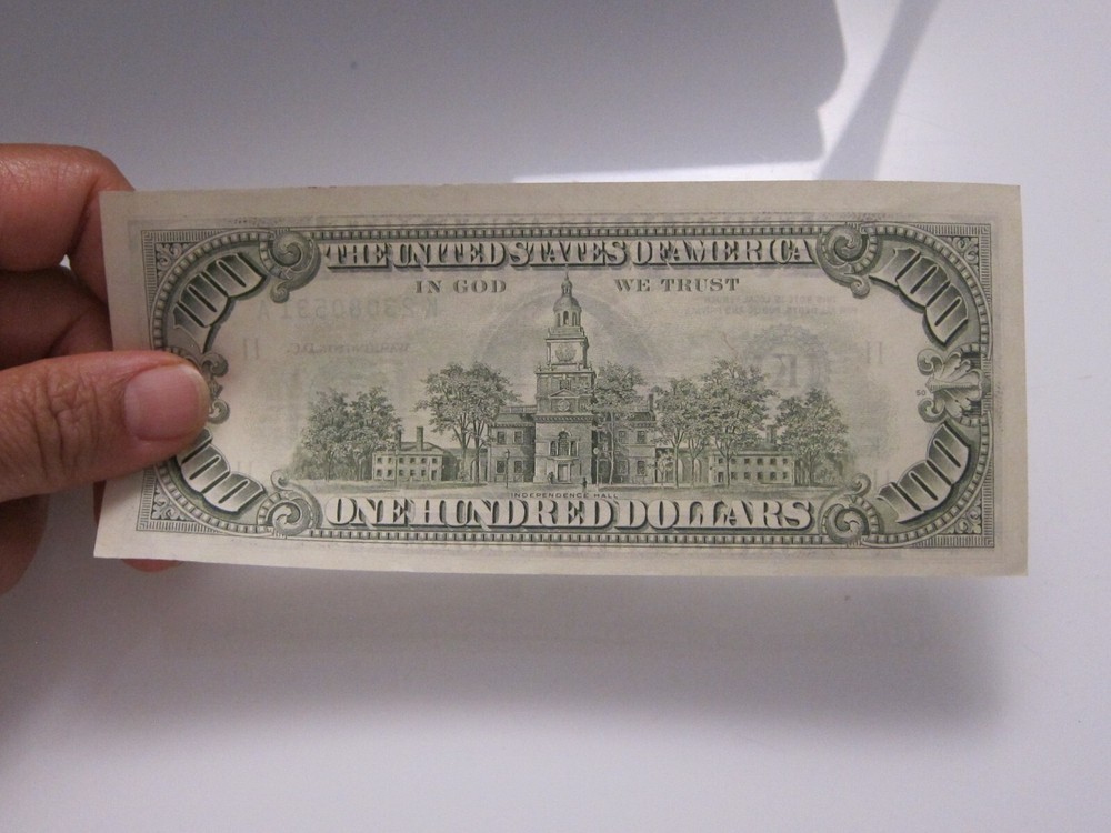 1985 $100 Double Impression Printing Error Uncirc K23080531A
