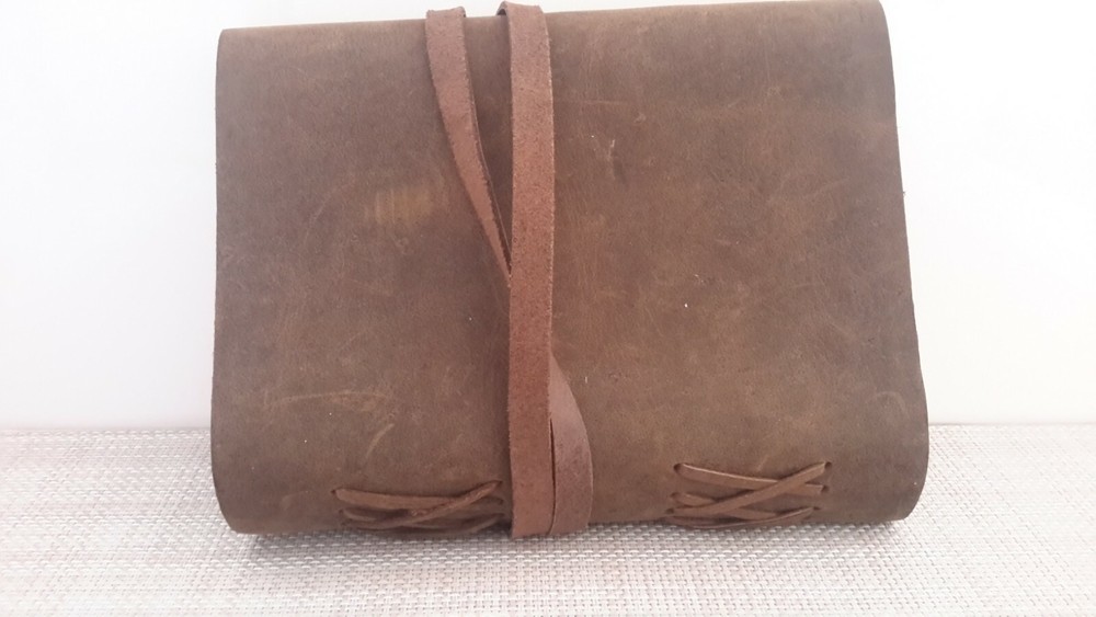 Leather Journal Writing Notebook Vintage Look Handmade Bound Notepad Pre-owned