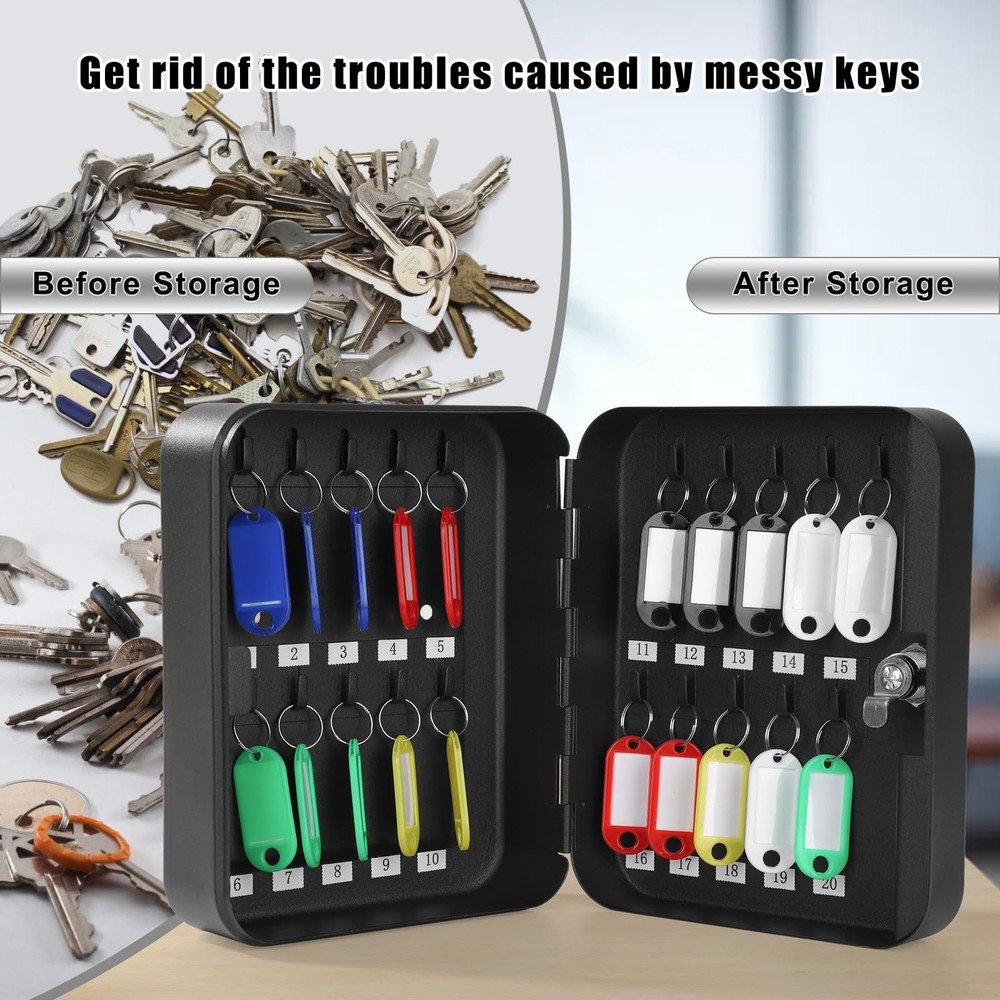 Key Cabinet Wall Mount Locking Box Organizer with Key tool