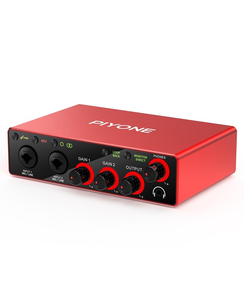 Audio Interface, 2X2 24-bit/192kHz Interface for High-Fidelity, Studio Quality