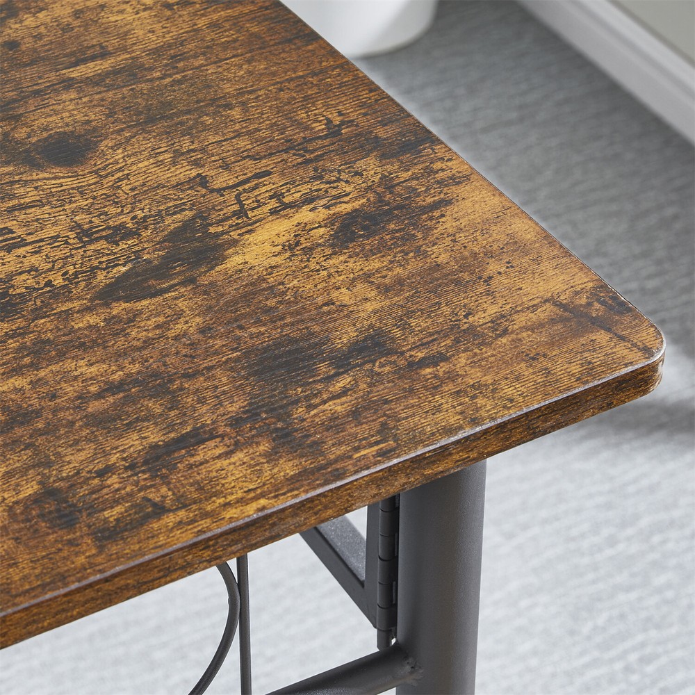 Dining Table Wood Square Table Home Kitchen Dining Room Table with Metal Frame