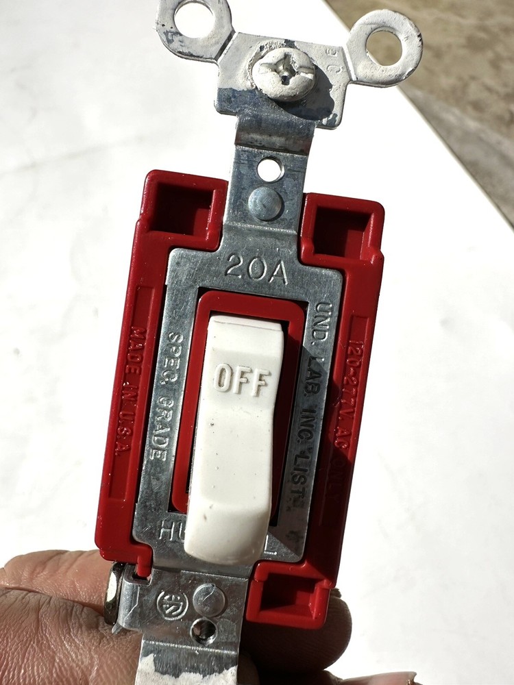 (12) Hubbell 20 Amp Toggle Switch 120 / 277 Volt Spec Grade White