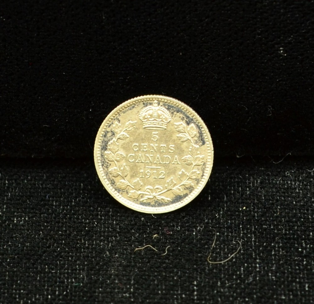 1912 CANADA 5 CENT 92.5% SILVER KM#22 #EB12037