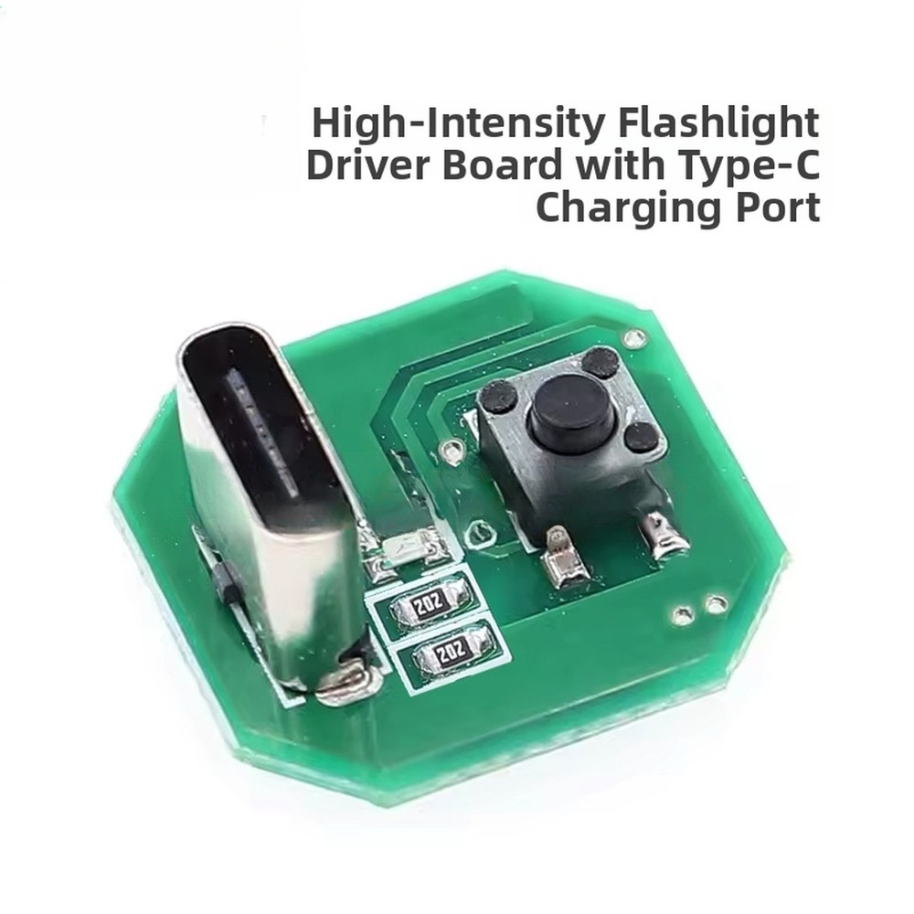 For 10W LED Flashlight Driver PCB Green Board Type C Charging Touch Function