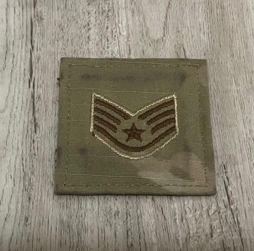 US Air Force E5 Staff Sergeant OCP Spice Brown Hook & Loop Patch