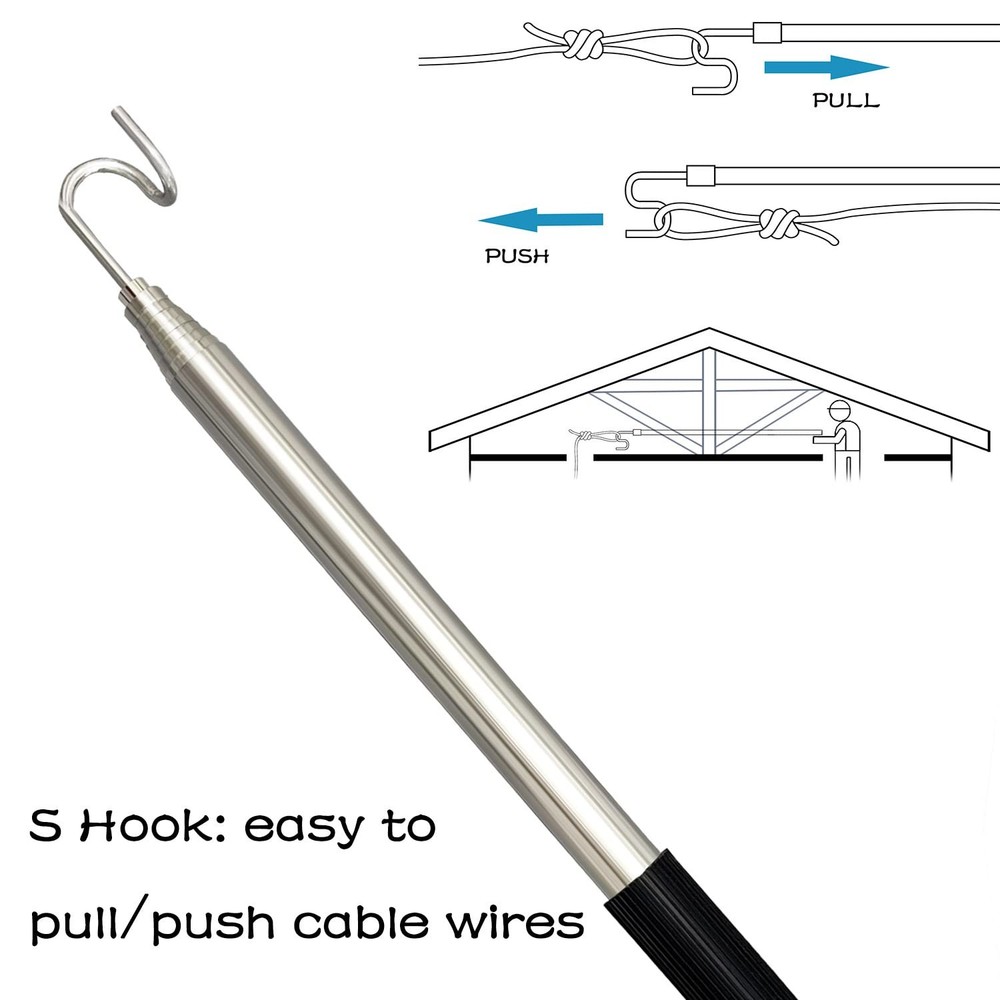 Telescoping Pole with Hook Magnetic Pickup Grabber Tool, Telescopic Push Pull...