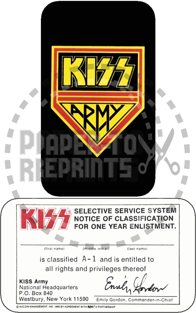 KISS ARMY MEMBERSHIP CARD - VERSION 2 - ROUNDED CORNERS