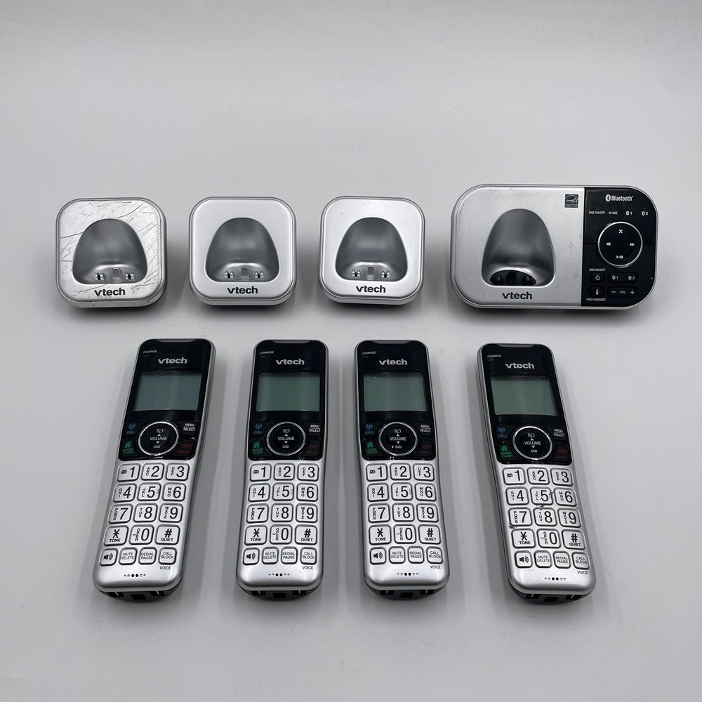 VTech VS112-4 Bluetooth Cordless Phone 4 Handsets with Answering Machine