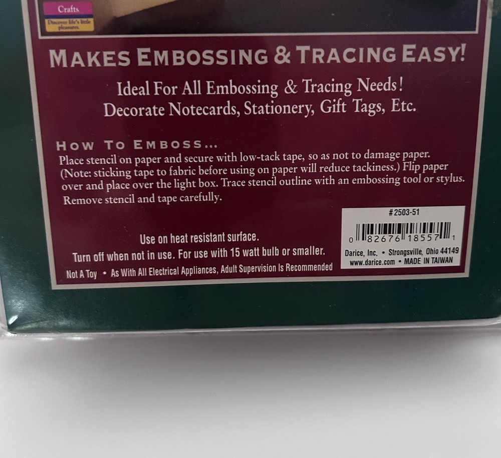 DARICE Embossing Essentials Light Box Template Extra Bright Light Bulb Plug In