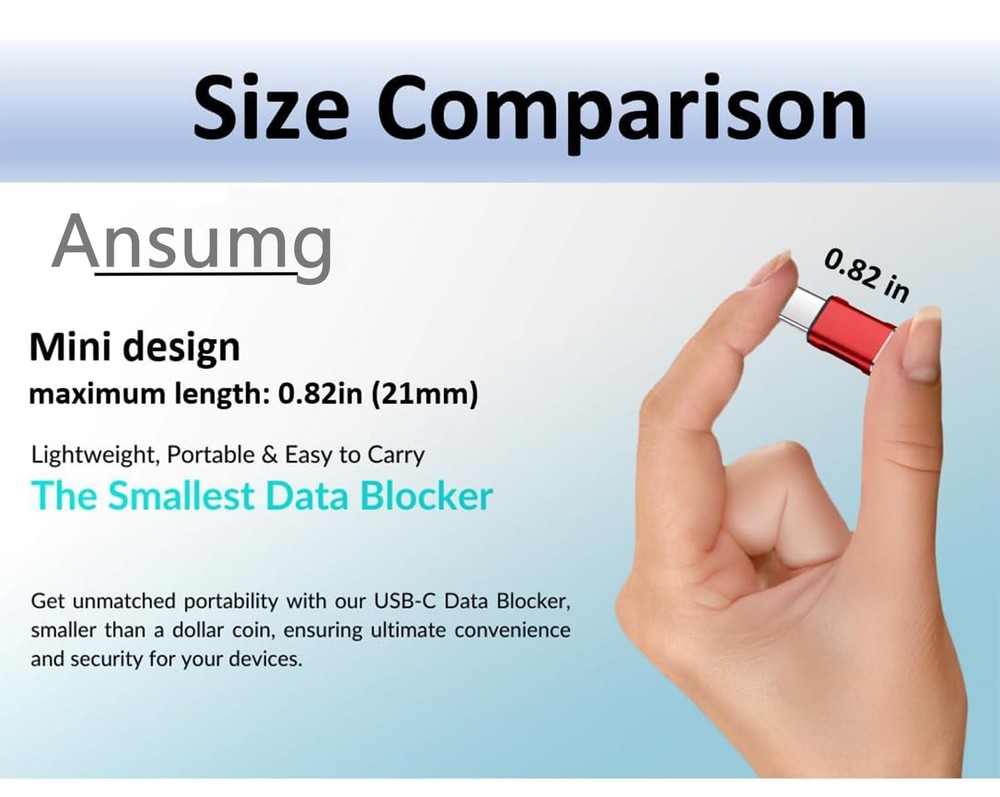Data Blocker, 4-in-1 Universal USB Protection from Illegal red