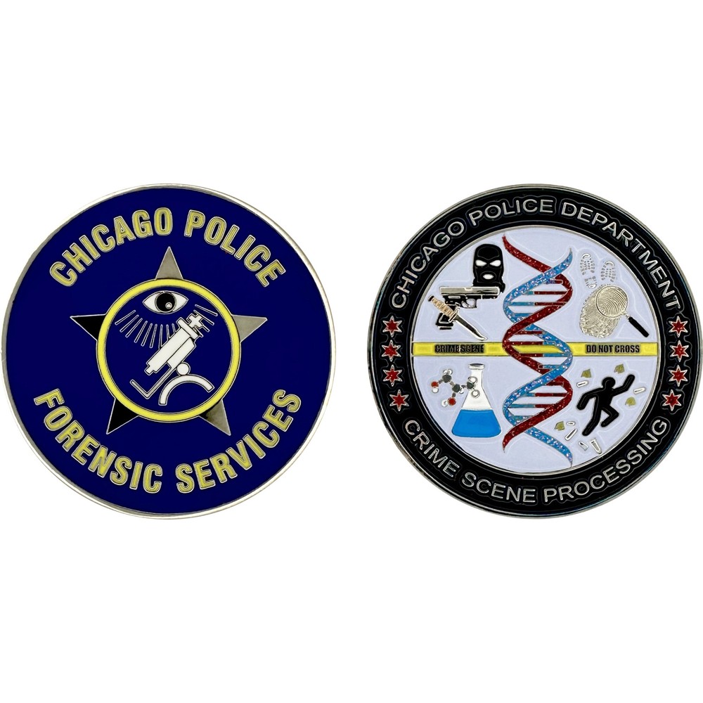 CHICAGO POLICE CHALLENGE COIN: Forensic Services - Crime Scene Processing, Si...