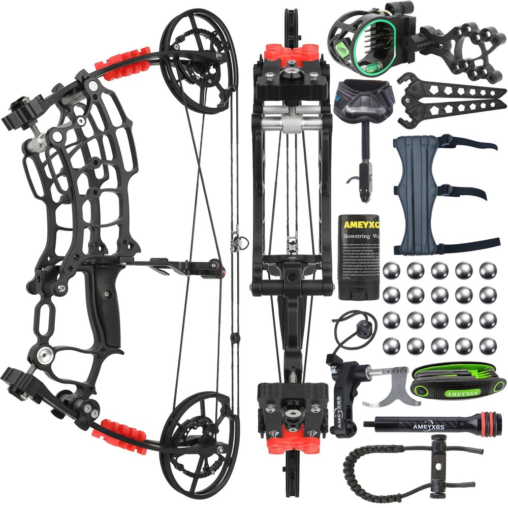 Archery Dual-Use Compound Bow Set 30-70lbs Adjustable Hunting Shooting Target