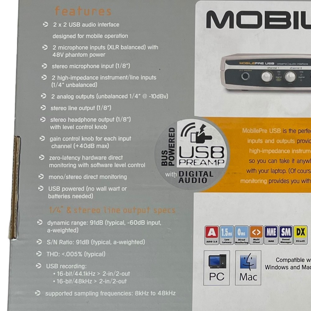 M-Audio 200F Mobile Pre USB Preamp & Audio Interface