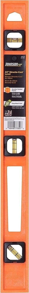10 Pack - Johnson Structo-Cast Level - 3 Vial, Size: 24", Model: 7724-O
