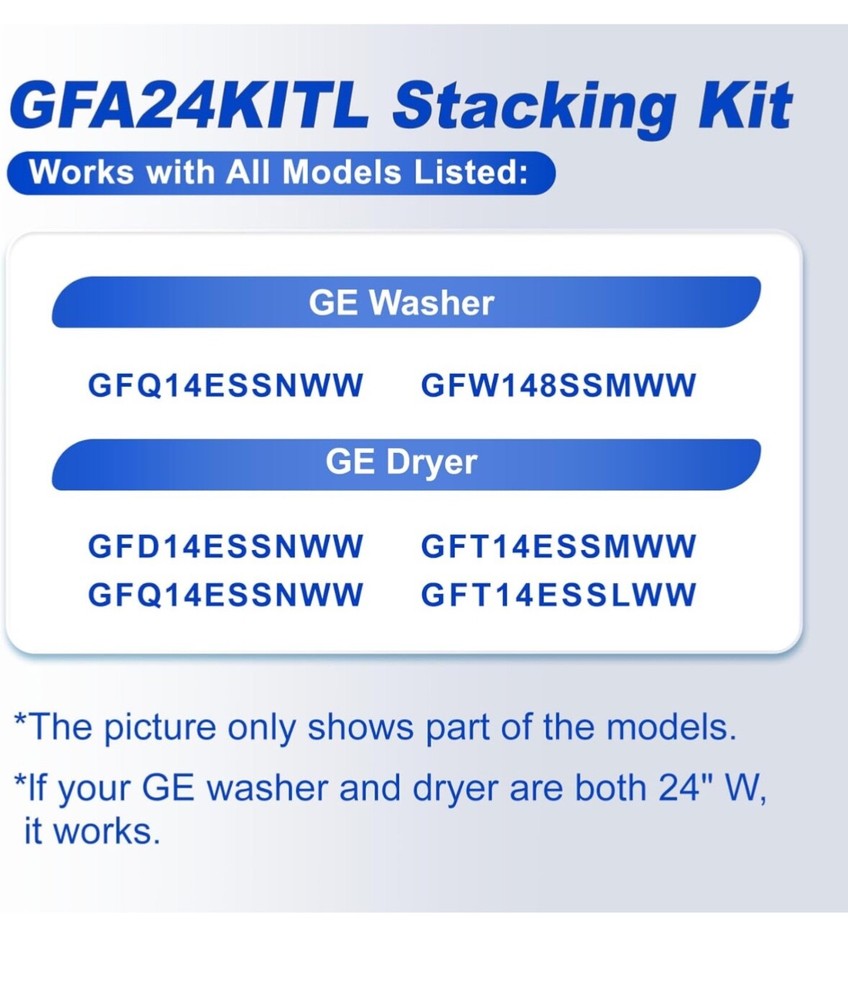 GE 24" Washer Dryer Stack Bracket Kit - GFA24KITL - Laundry Stacking Kit