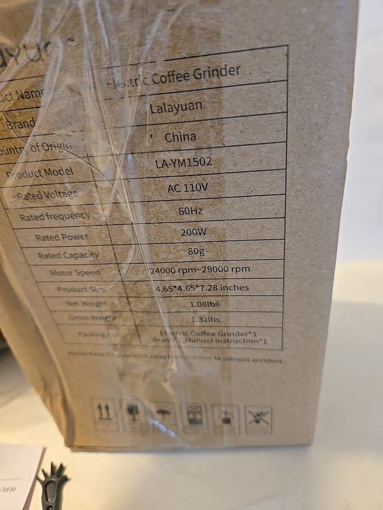 La Layuan Electric Coffee Grinder Complete Open Box New