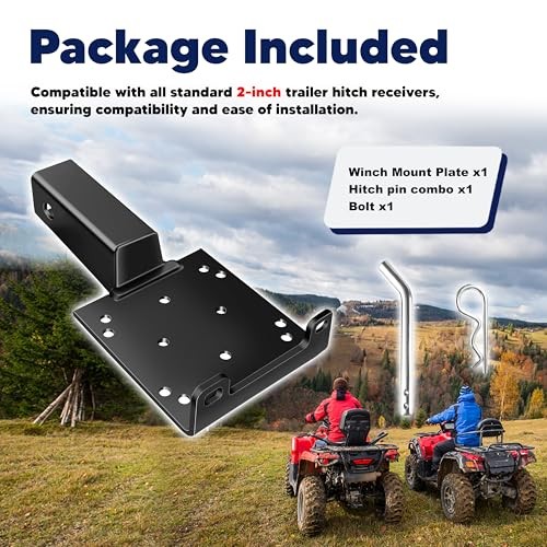 Universal Trailer Hitch Winch Mounting Plate with Universal Winch Mount Plate