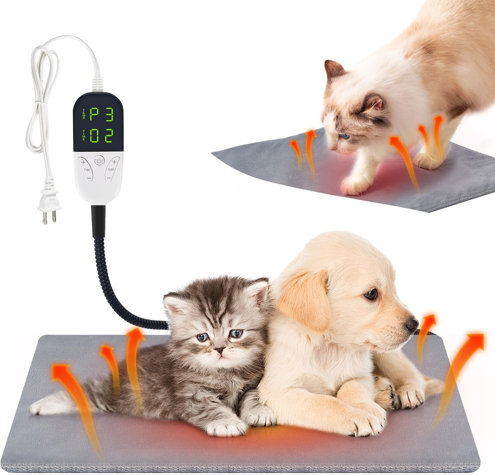Smart Cat Heating Pad with Pressure Activated – Temperature Adjustable Heated Do