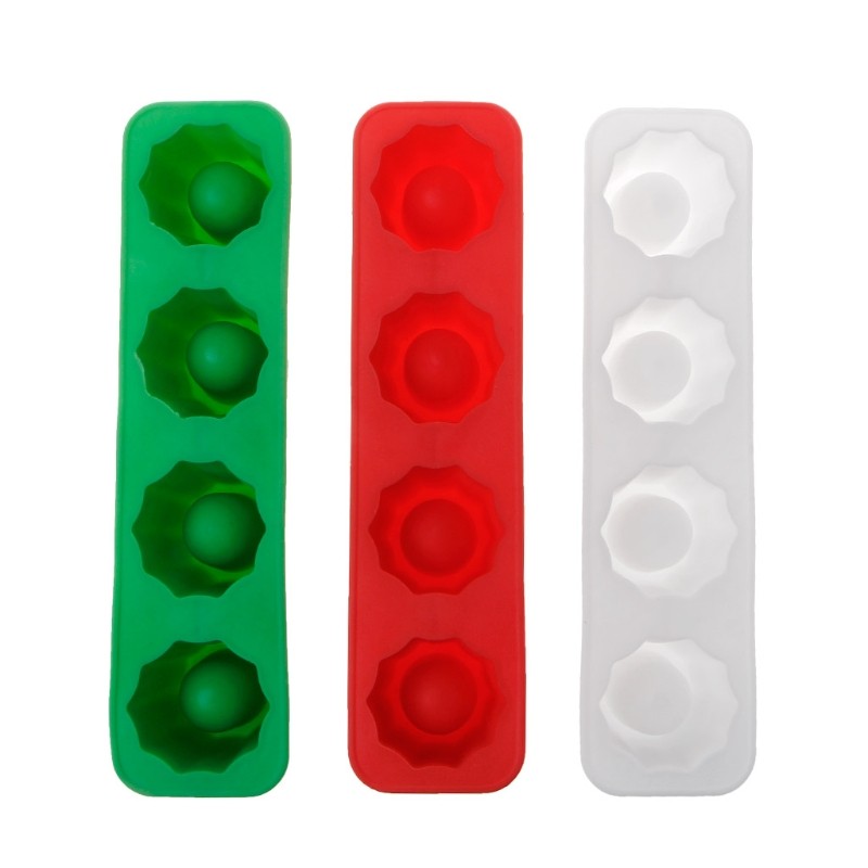 Practical Silicone 4-Cup Shaped Ice Cube Shot Wine Glass Freeze Mold Maker Tool