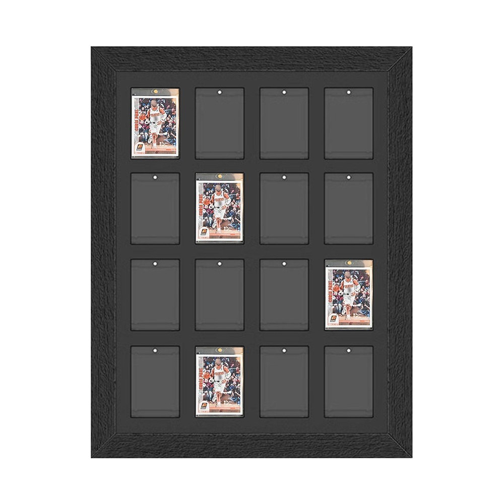 16Grids Trading Graded Cards Display Frame Solid Wood Frame Magnetic Card Holder