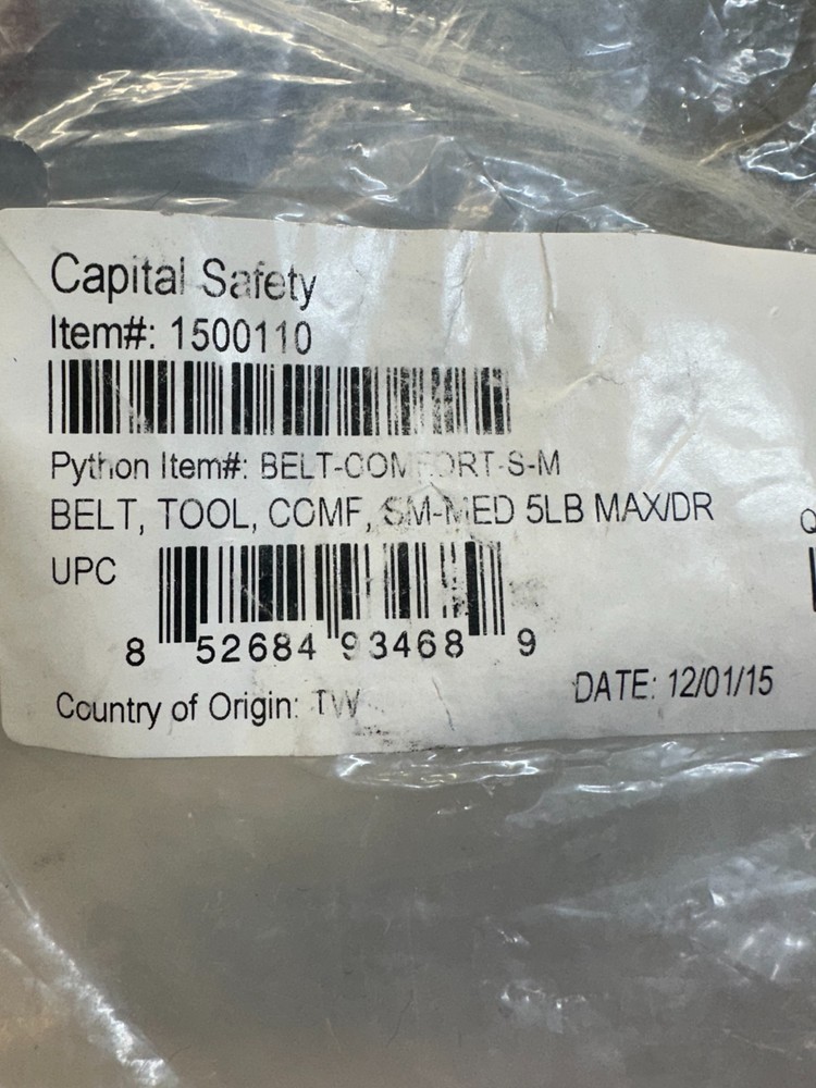 3M DBI-SALA Python 1500110 Comfort Drop Prevention Toolbelt - Sm-Med- 28"-36"
