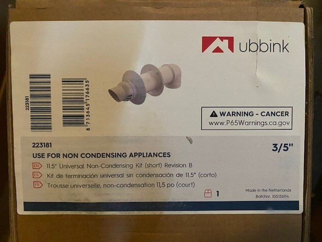 Rinnai 223181 Ubbink - 11.5" Non-Condensing Universal Concentric Termination Kit