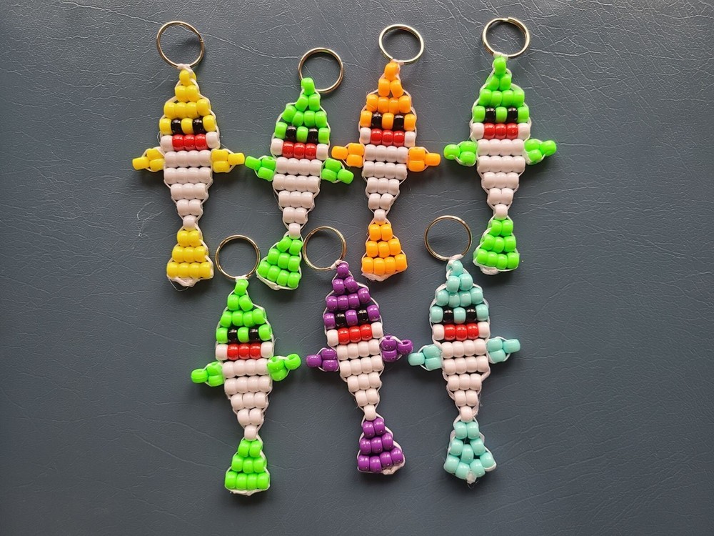 Handmade Pony Bead Keychain Creations