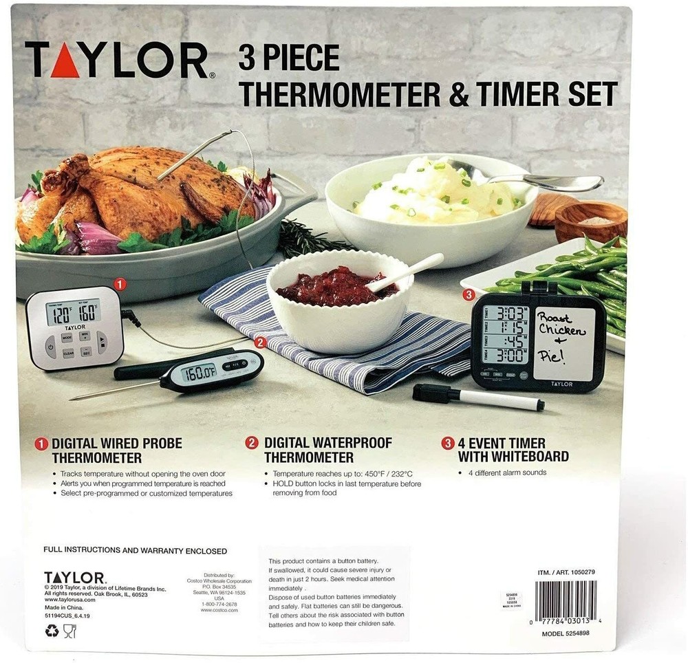 Taylor 3 Piece Thermometer & Timer Set