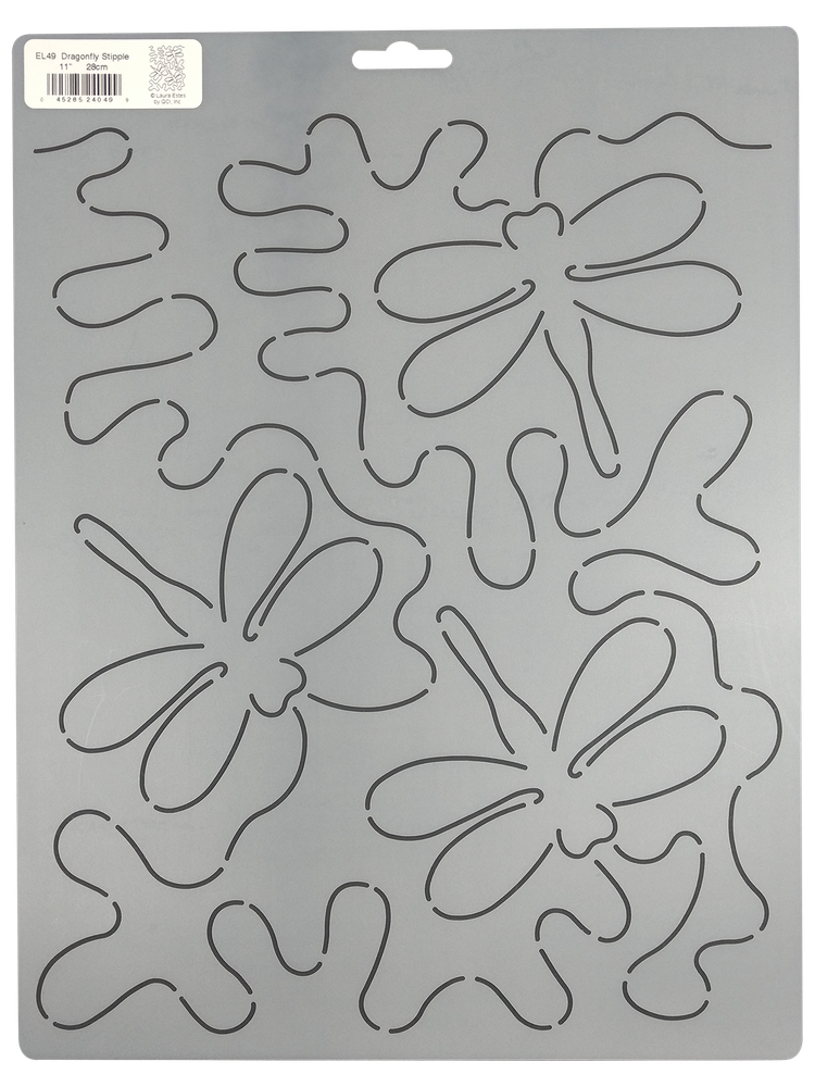 2 Stencils Quilting Stipple Dragonfly Quilt Patterns Continuous Line Background