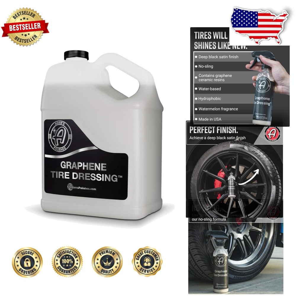 Gallon Graphene Tire Dressing - Ceramic Silicone Finish, Water-Based, Zero Sling