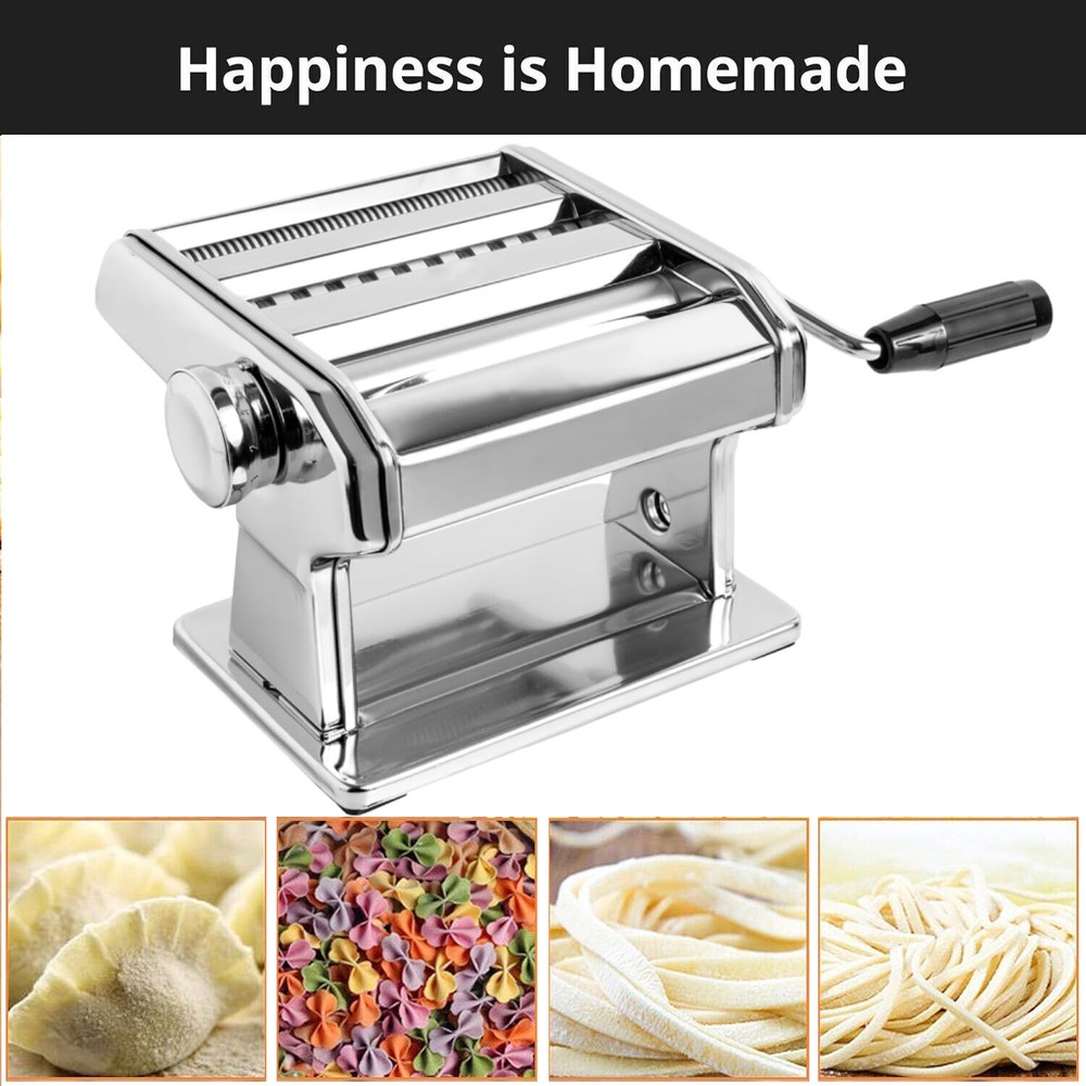 Stainless Fresh Pasta Maker Roller Machine for Spaghetti Noodle Kitchen Tool US