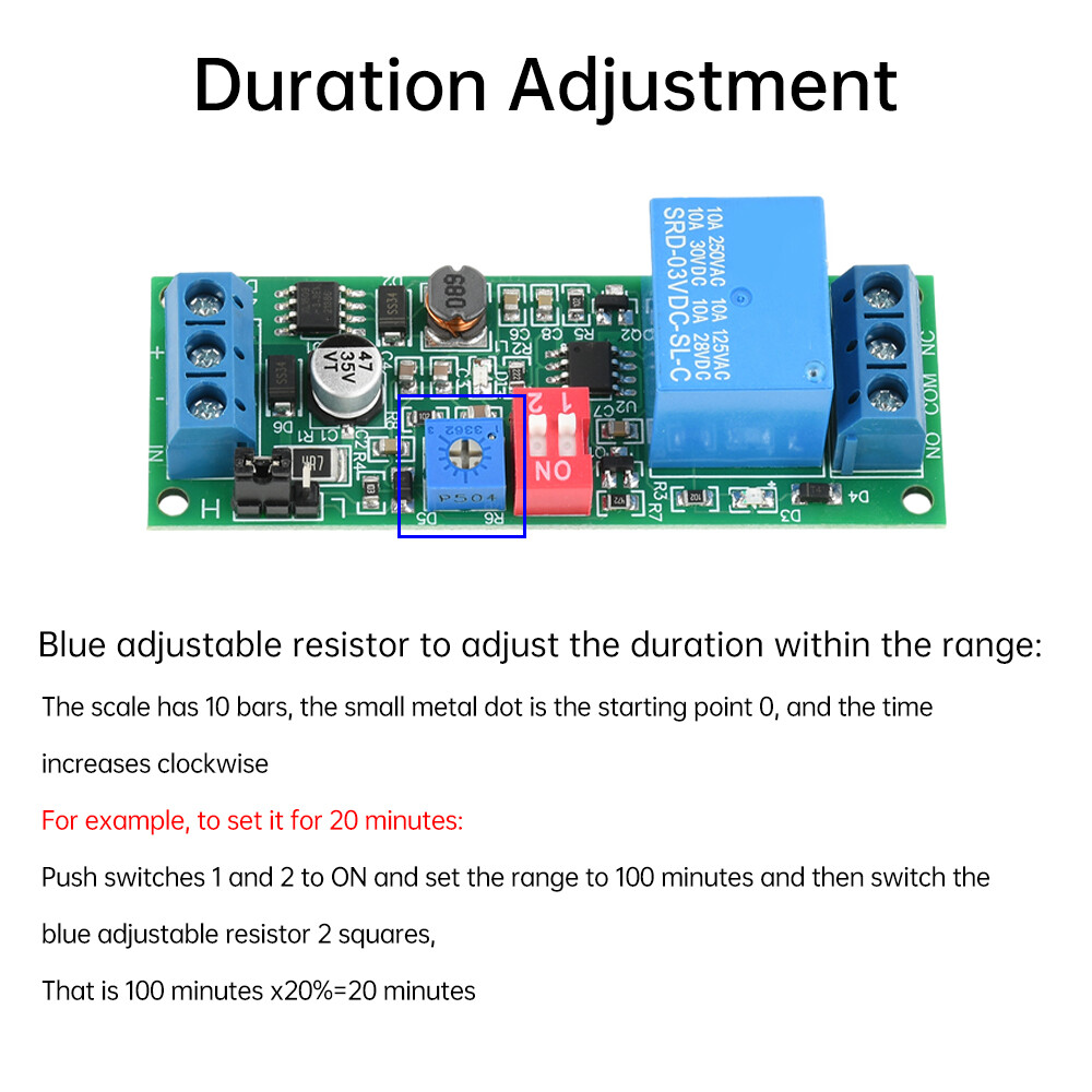 DC 4-30V 1 Way Time Delay Relay Module Adjustable Trigger Delay Switch Module