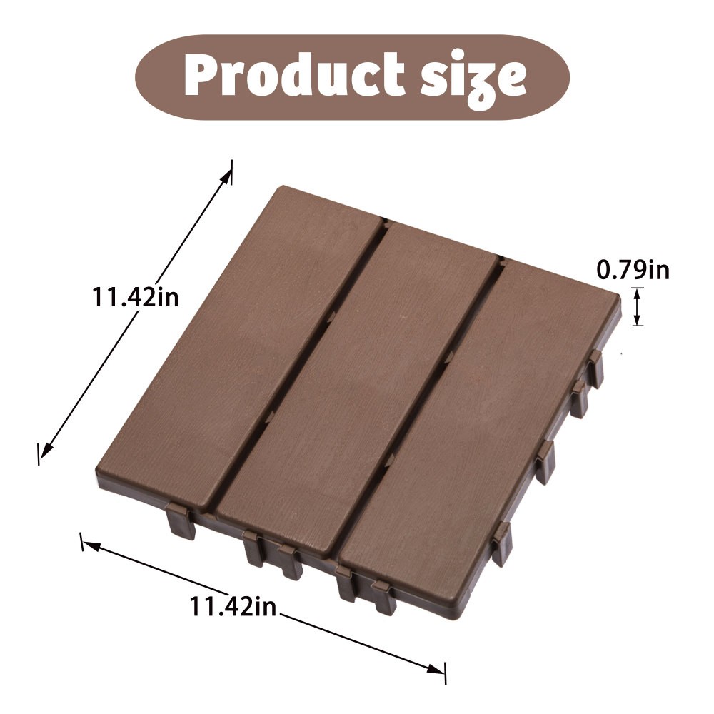 68 Pack 11.42"x11.42" Plastic Interlocking Deck Tiles Flooring Pool Poolside