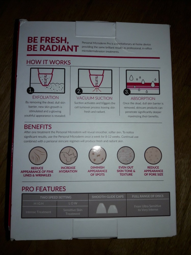 PMD Personal Microderm Pro With Full Range of Disks and two Speed Settings