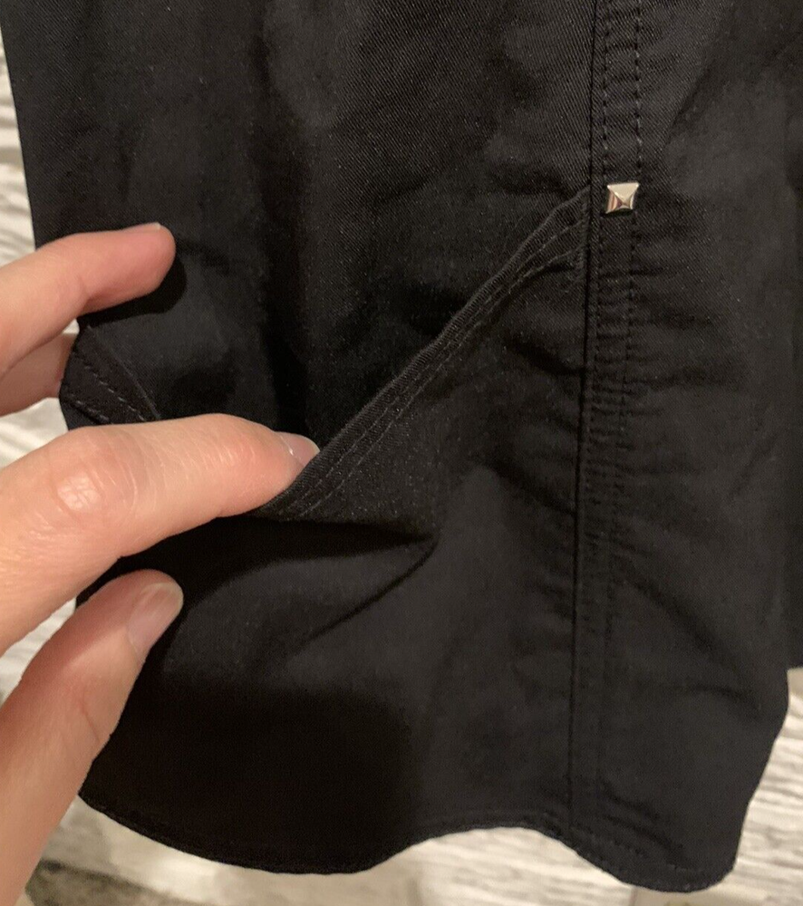 Scrubstar Ultimate Black Scrub Top Size Small Polyester/Rayon/Spandex, Pockets