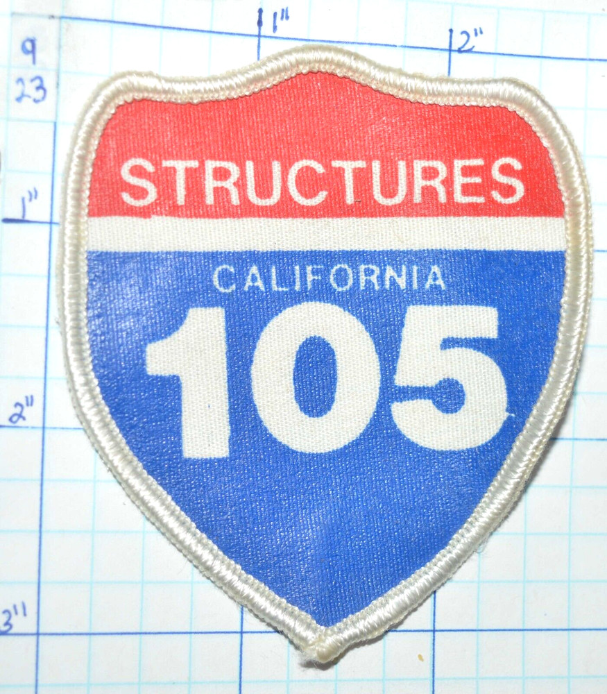 CALIFORNIA 105 STRUCTURES INTERSTATE FREEWAY SCREEN PRINTED PATCH