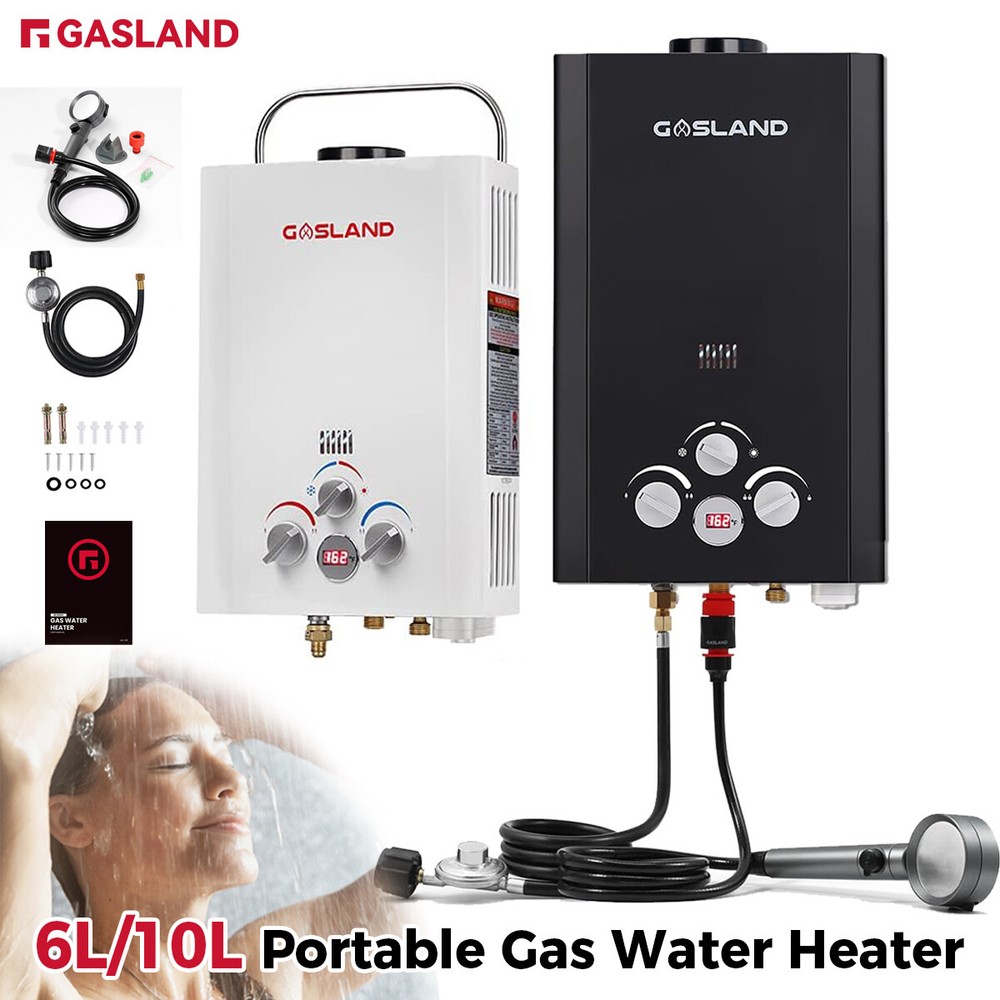GASLAND 6L/10L Portable Gas Water Heater Instant Hot Camp Shower for Outdoor RV