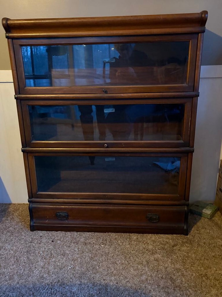 antique bookcase  Globe Wernicke England solid wood