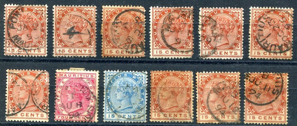 MAURITIUS (27199): QV Selection postmarks/cancels